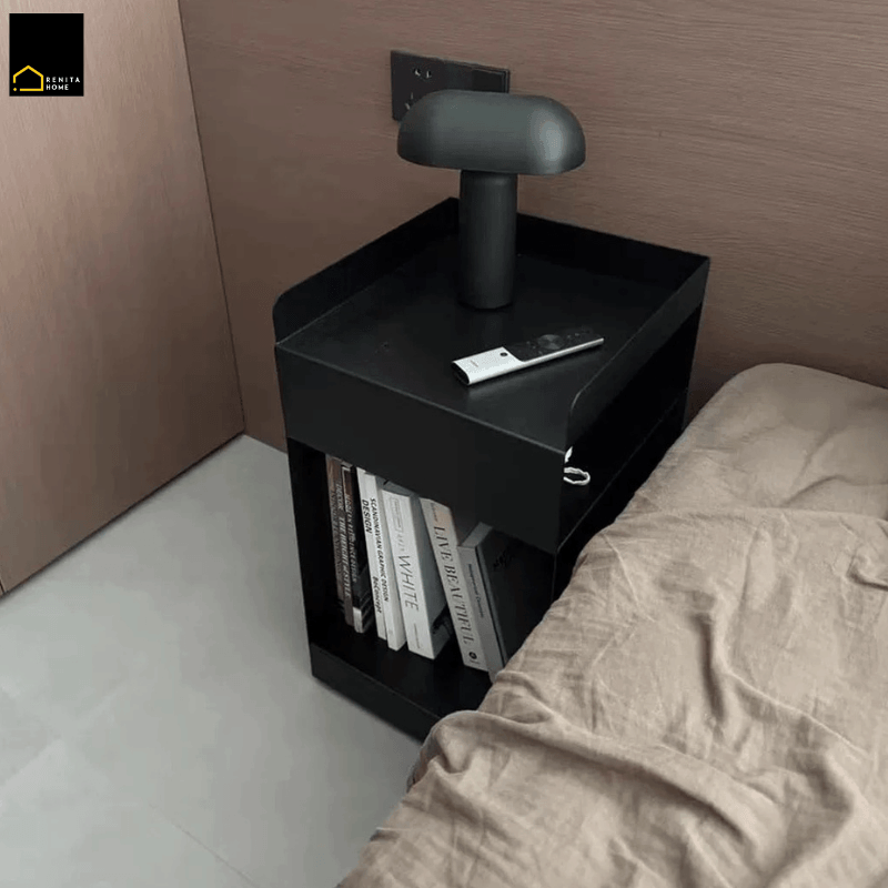 โต๊ะข้าง RENITA HOME รุ่น BRODY พร้อมล้อเลื่อน สีดำ